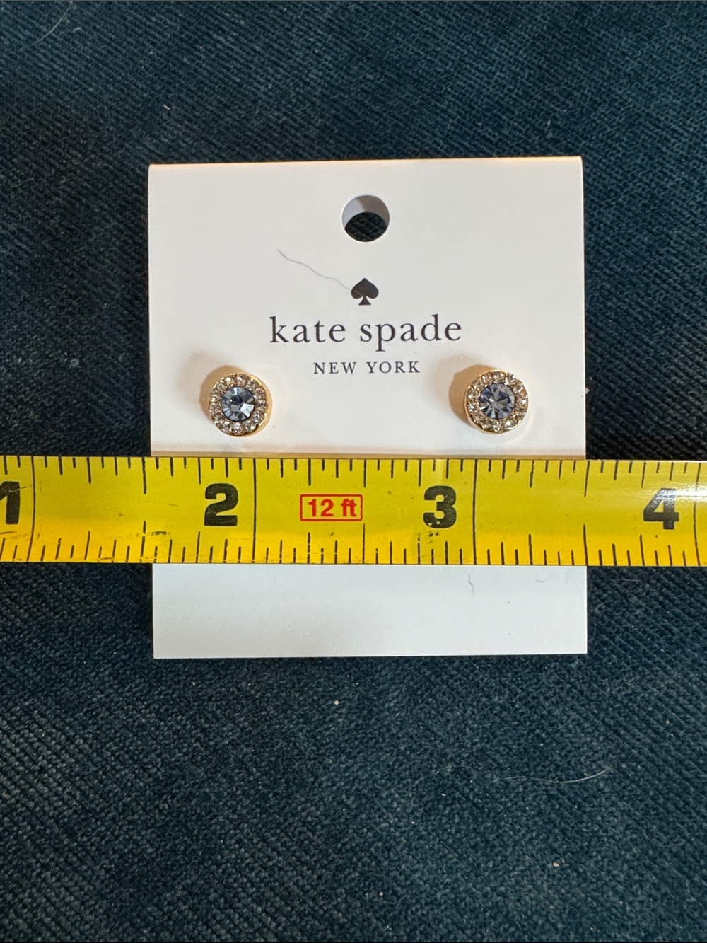 kate spade Kids Gold and Blue Rhinestone Halo Stud Earrings
